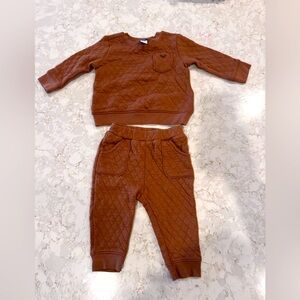 6-12M old navy Brown Quilted Baby Outfit
